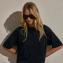Cotton Jersey Oversized Tee in Black | James Perse Los Angeles