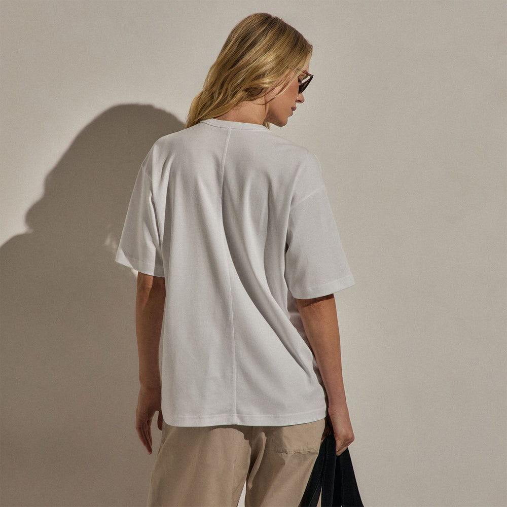Cotton Jersey Oversized Tee in White | James Perse Los Angeles