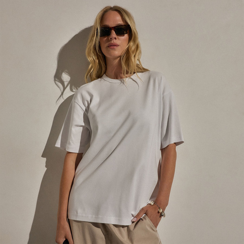 Cotton Jersey Oversized Tee in White | James Perse Los Angeles