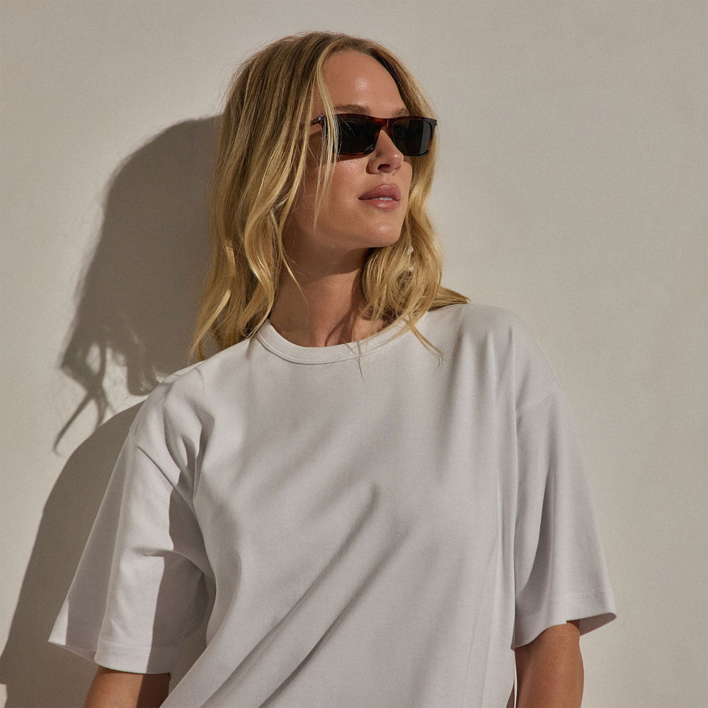 Cotton Jersey Oversized Tee in White | James Perse Los Angeles