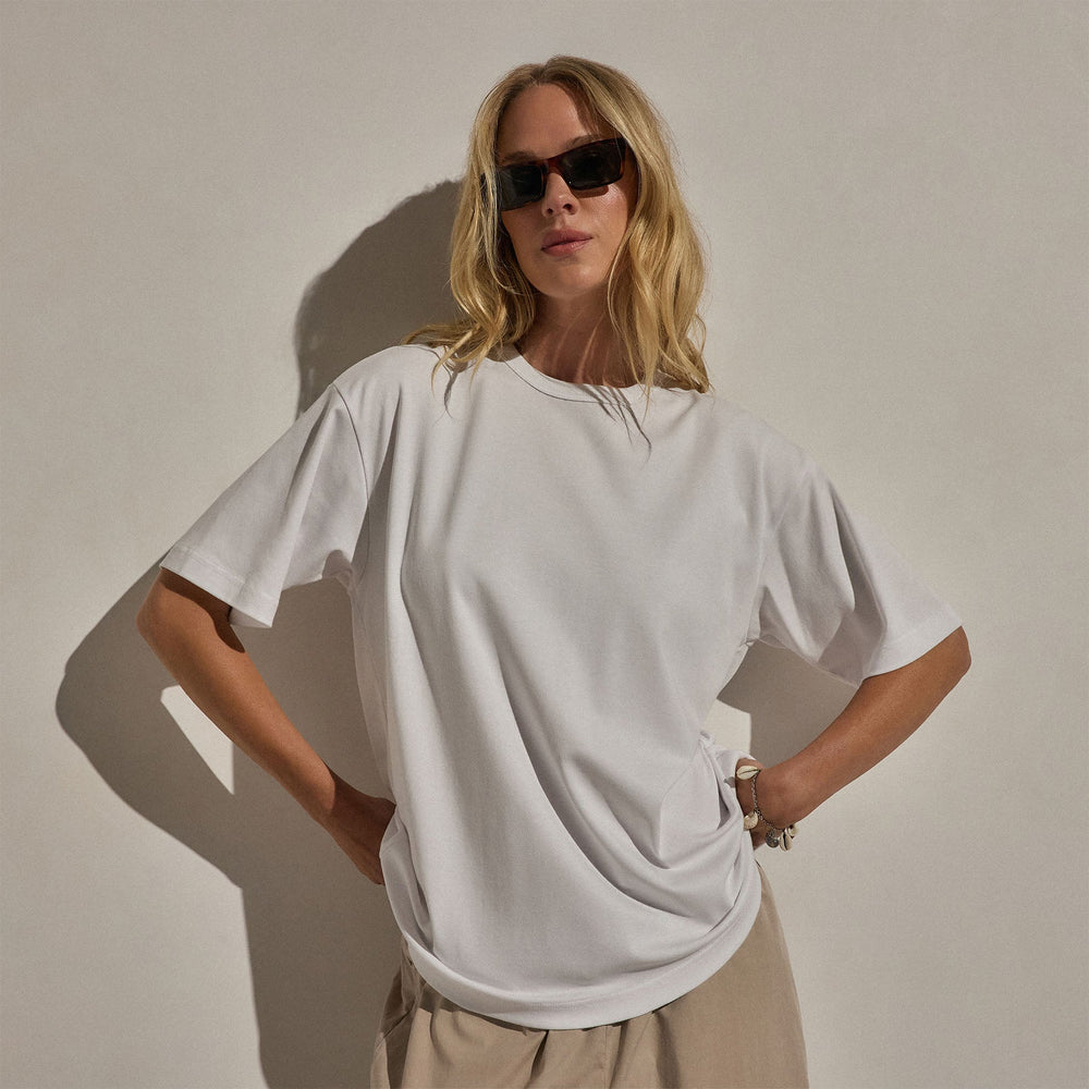 Cotton Jersey Oversized Tee in White | James Perse Los Angeles