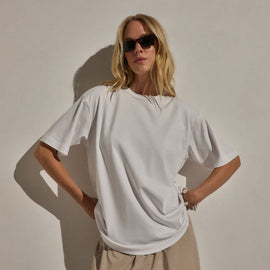 Cotton Jersey Oversized Tee in White | James Perse Los Angeles