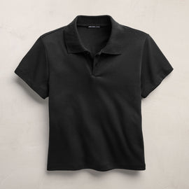 Fitted Polo in Black | James Perse Los Angeles