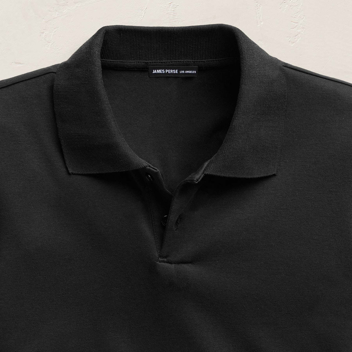 Fitted Polo in Black | James Perse Los Angeles