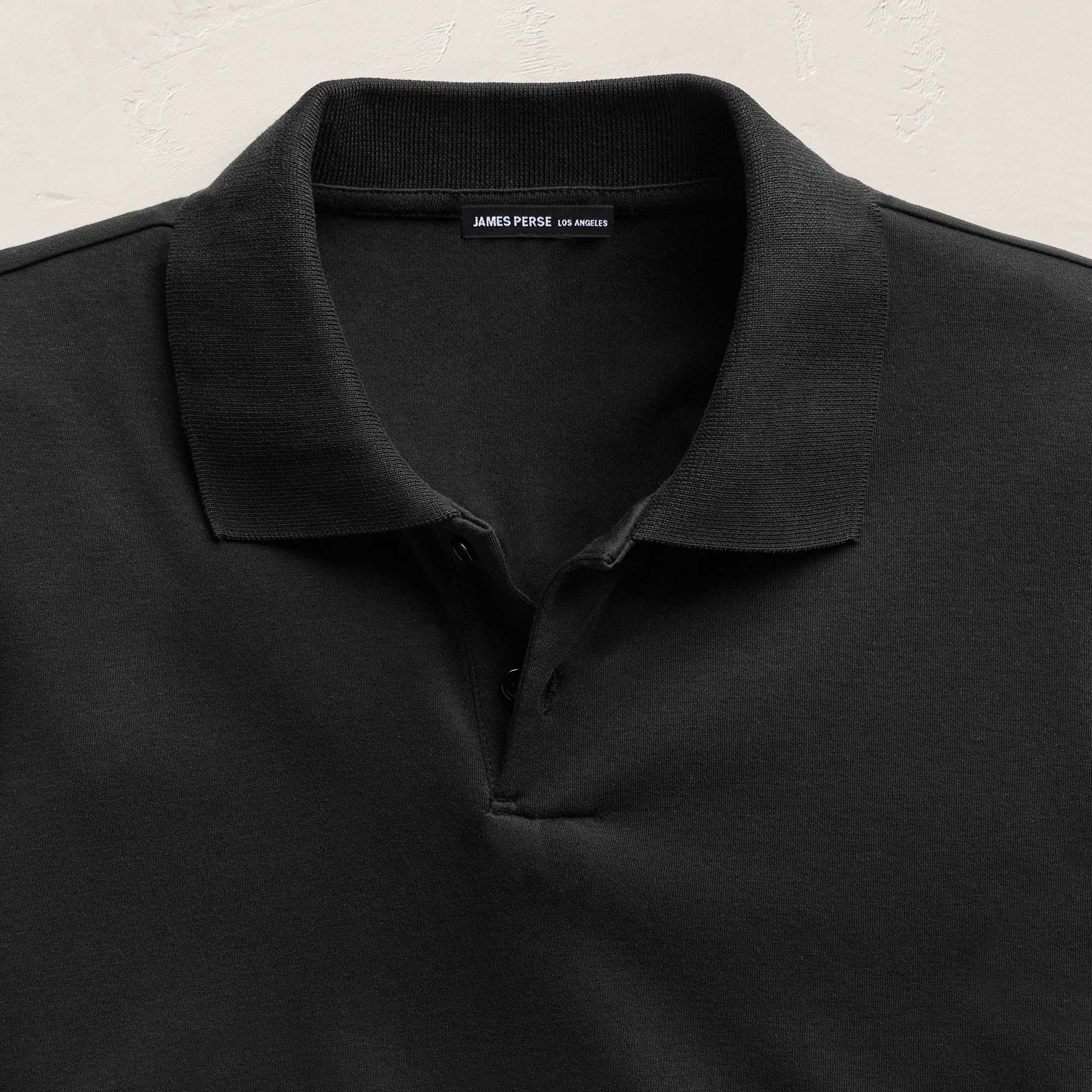 Fitted Polo in Black | James Perse Los Angeles