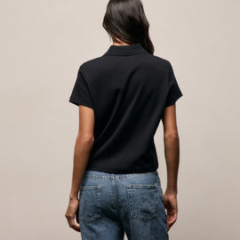 Fitted Polo in Black | James Perse Los Angeles
