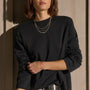 Cotton Jersey Long Sleeve Crew in Black | James Perse Los Angeles