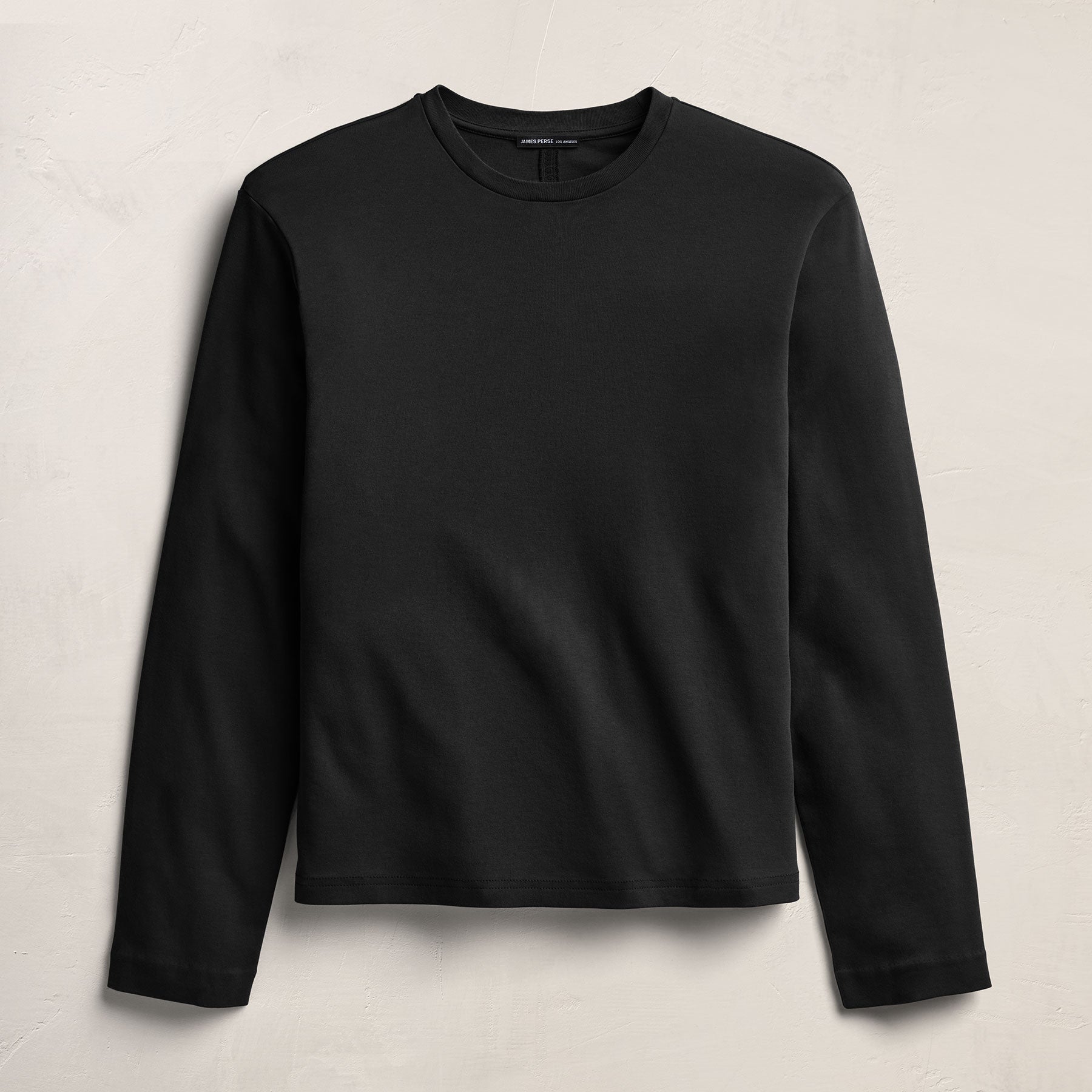 Cotton Jersey Long Sleeve Crew - Black