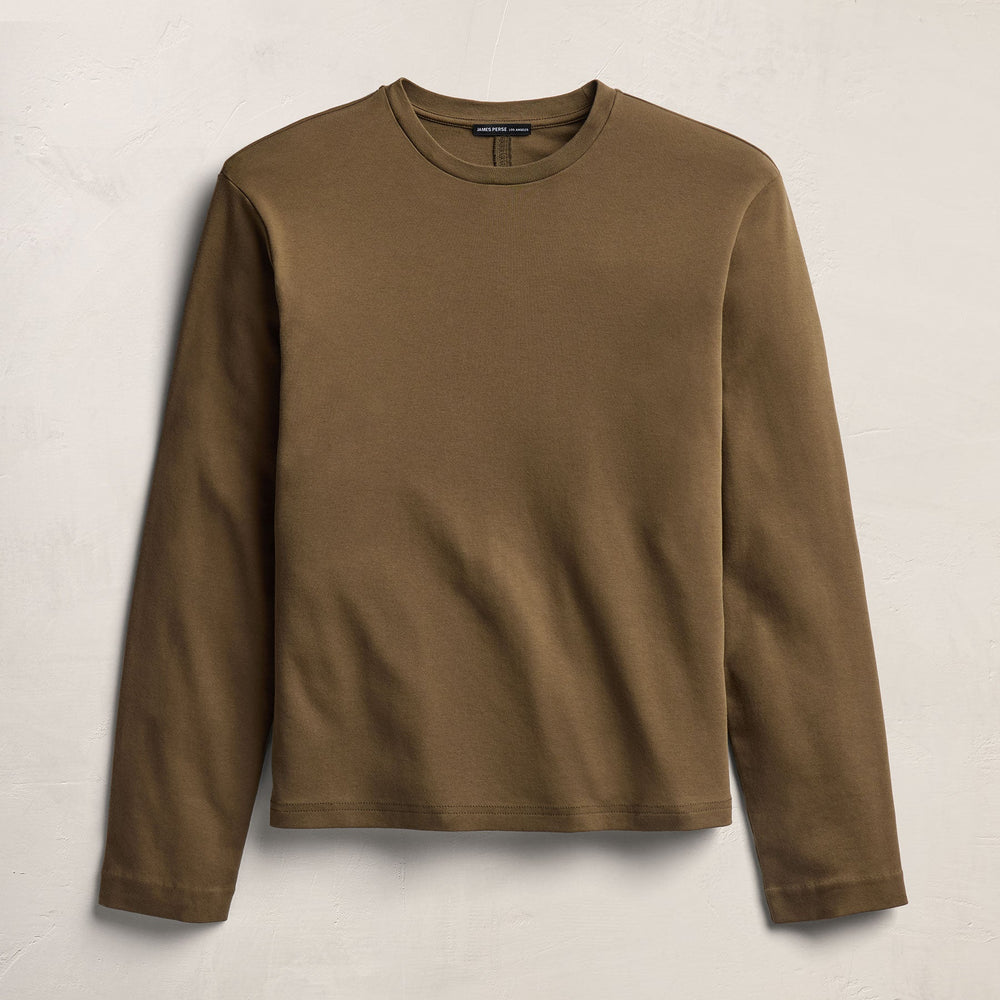 Cotton Jersey Long Sleeve Crew - Earth