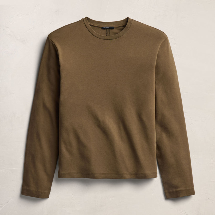Cotton Jersey Long Sleeve Crew - Earth