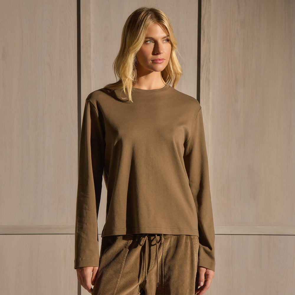 Long Sleeve Tee - Earth | James Perse Los Angeles