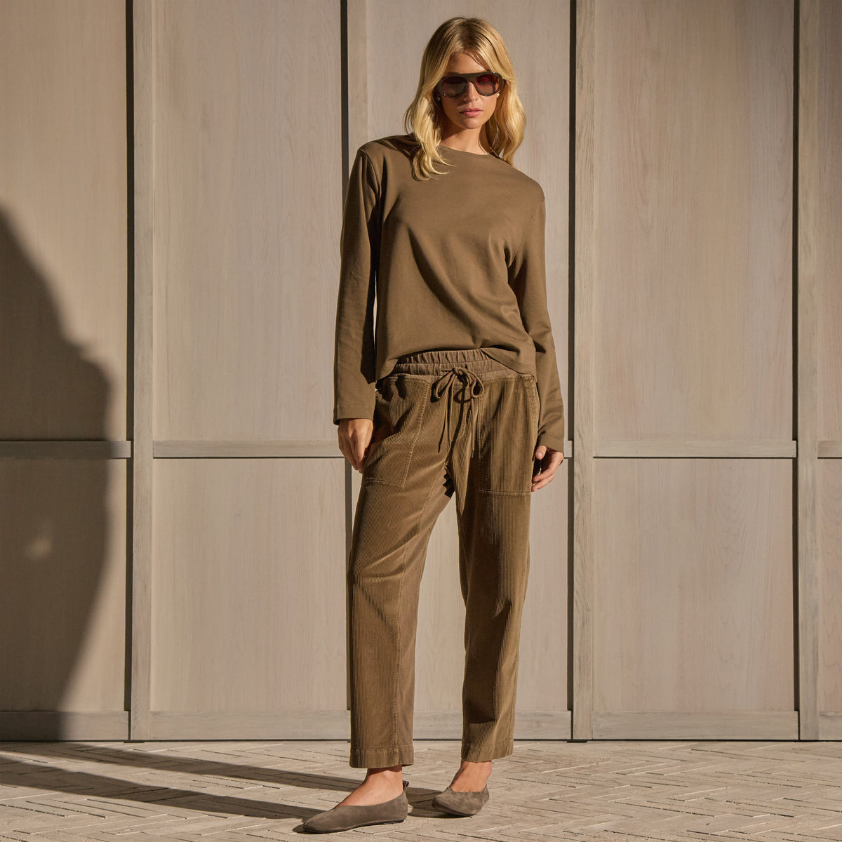Long Sleeve Tee - Earth | James Perse Los Angeles