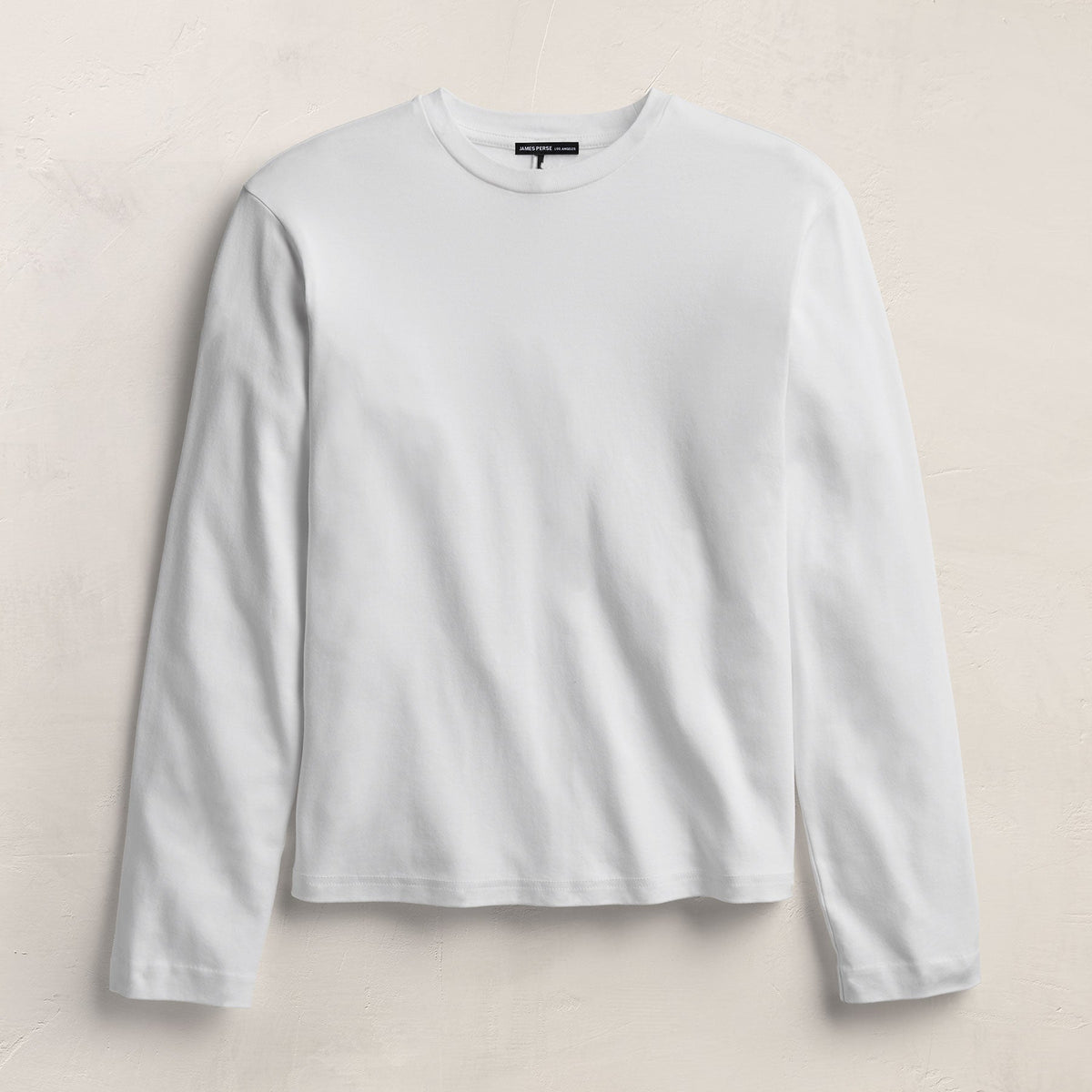 Cotton Jersey Long Sleeve Crew - White