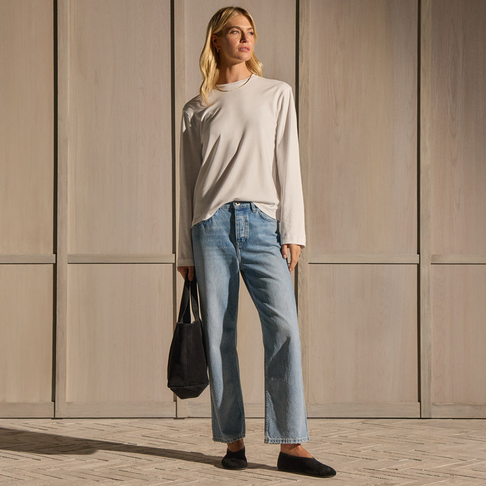 Long Sleeve Tee - White | James Perse Los Angeles