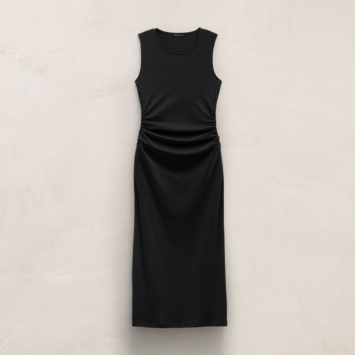 Shirred Waist Jersey Dress in Black | James Perse Los Angeles
