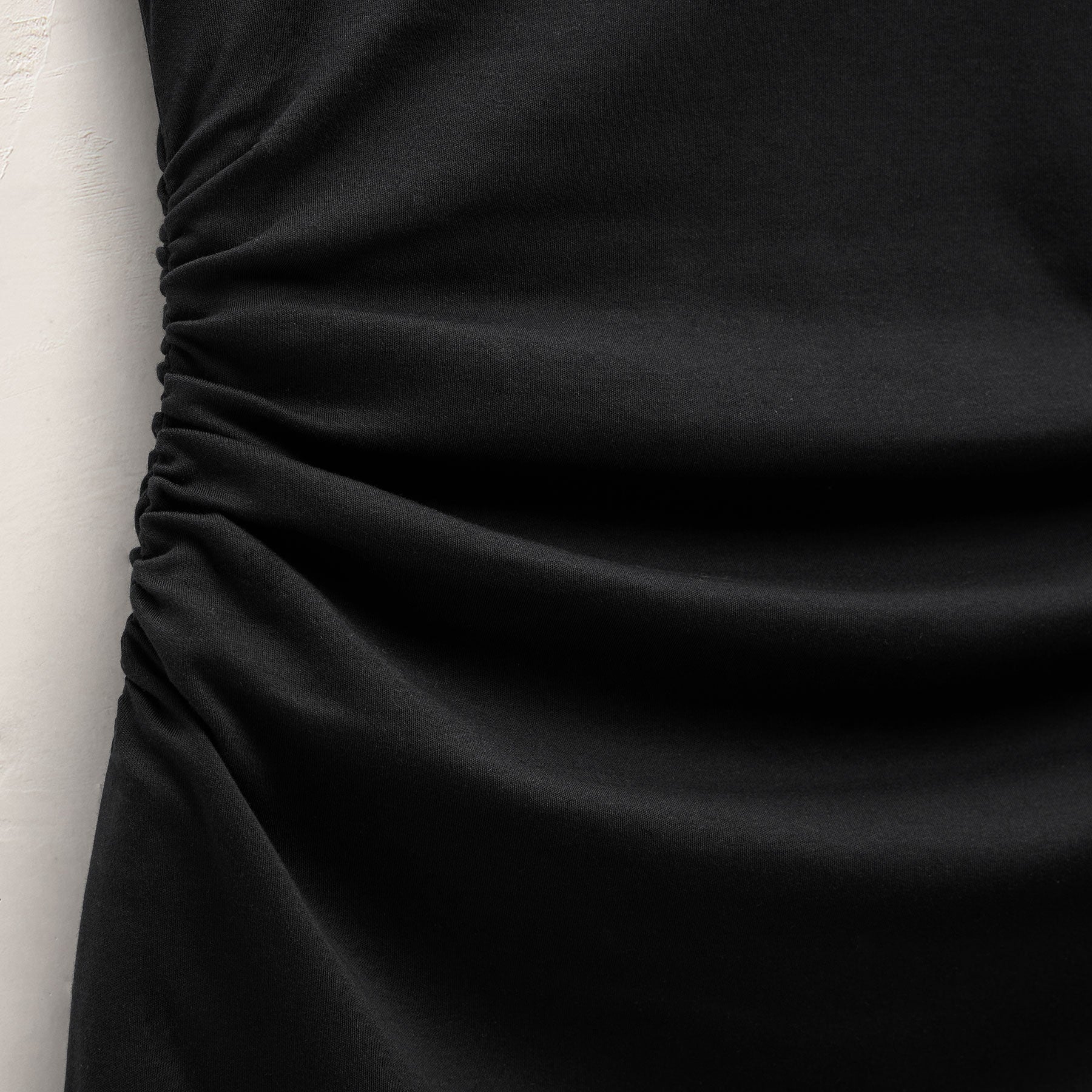 Shirred Waist Jersey Dress in Black | James Perse Los Angeles