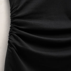 Shirred Waist Jersey Dress in Black | James Perse Los Angeles