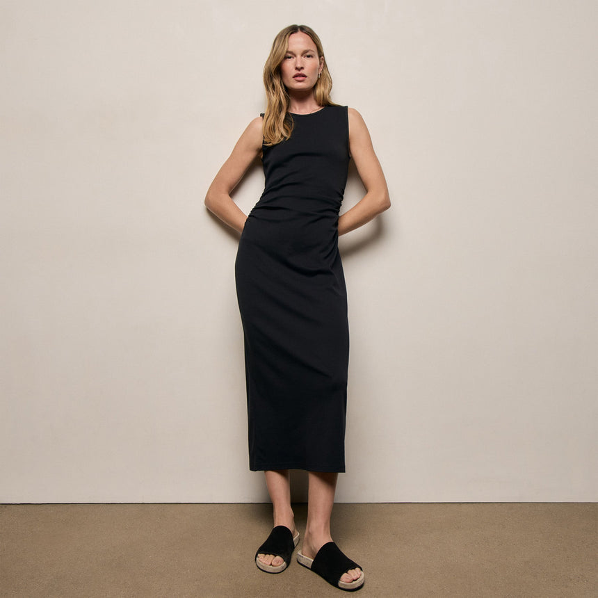 Cotton Jersey Tank Dress in Black | James Perse Los Angeles