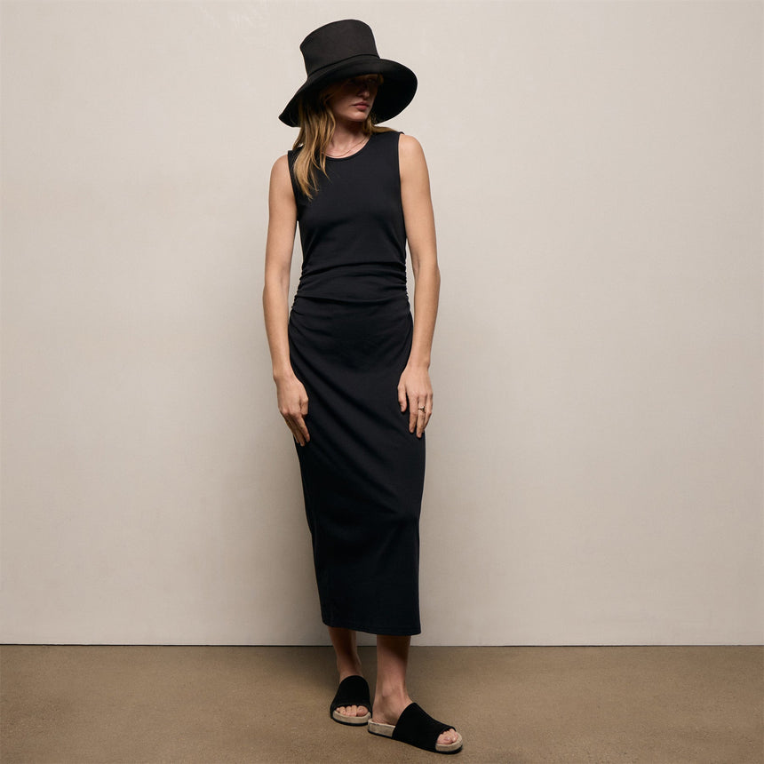 Cotton Jersey Tank Dress in Black | James Perse Los Angeles