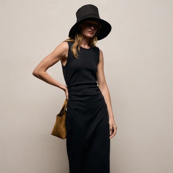 Ruched Tank Dress - Black | James Perse Los Angeles Ruched Tank Dress - Black | James Perse Los Angeles