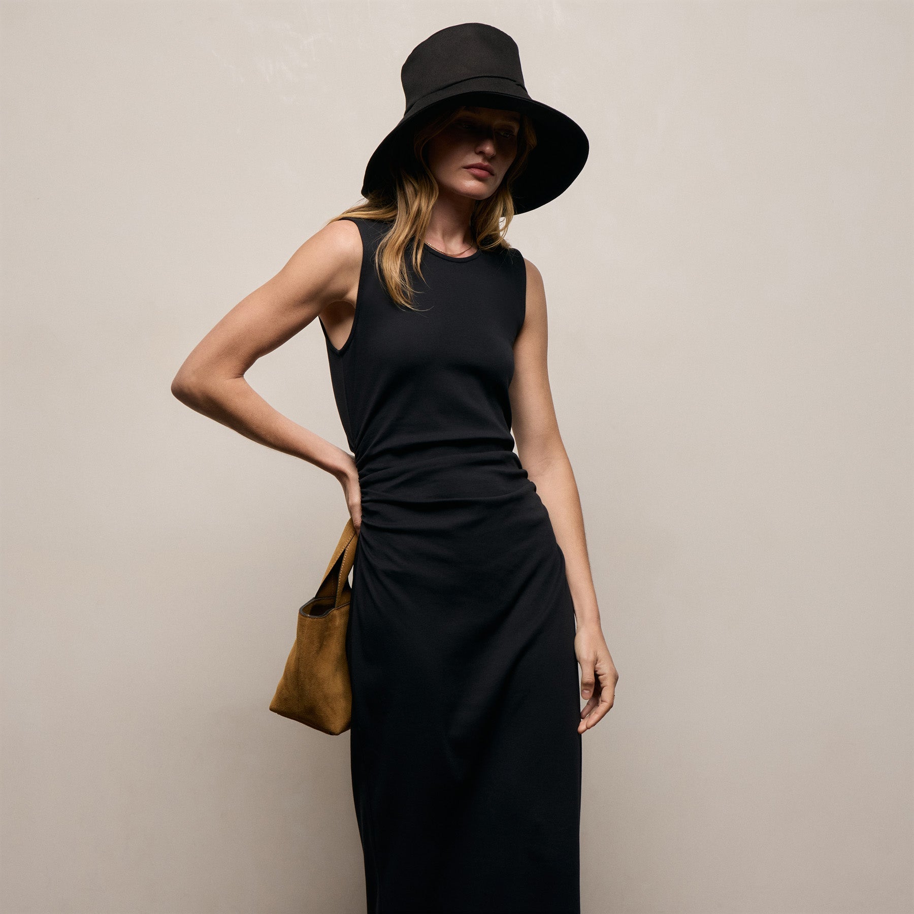 Cotton Jersey Tank Dress in Black | James Perse Los Angeles