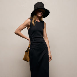 Cotton Jersey Tank Dress in Black | James Perse Los Angeles