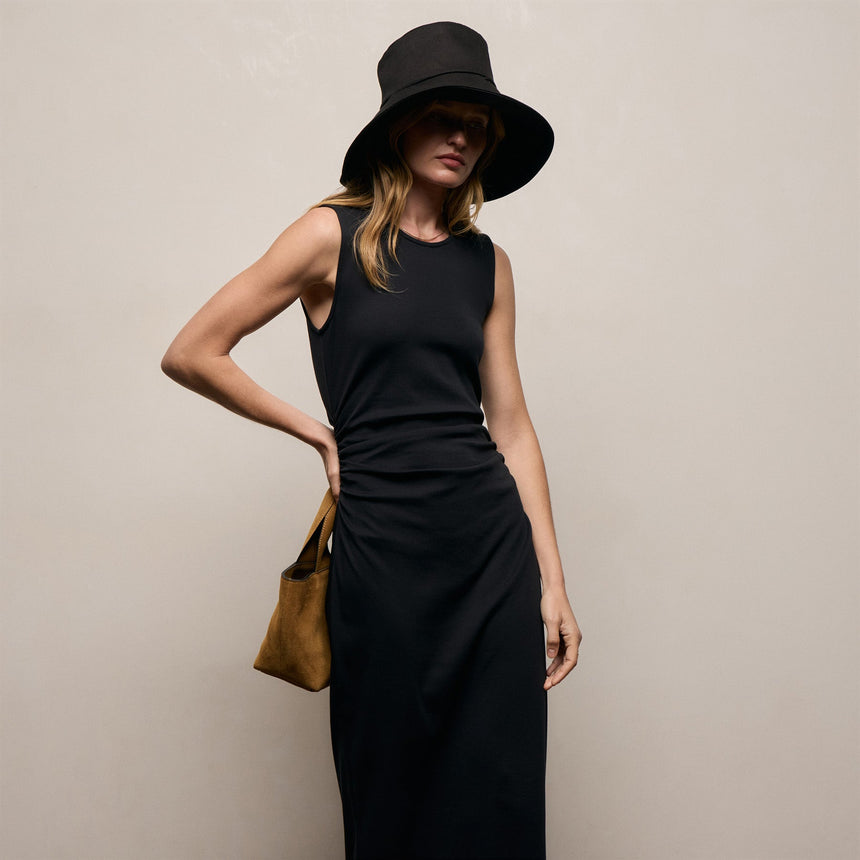 Cotton Jersey Tank Dress in Black | James Perse Los Angeles