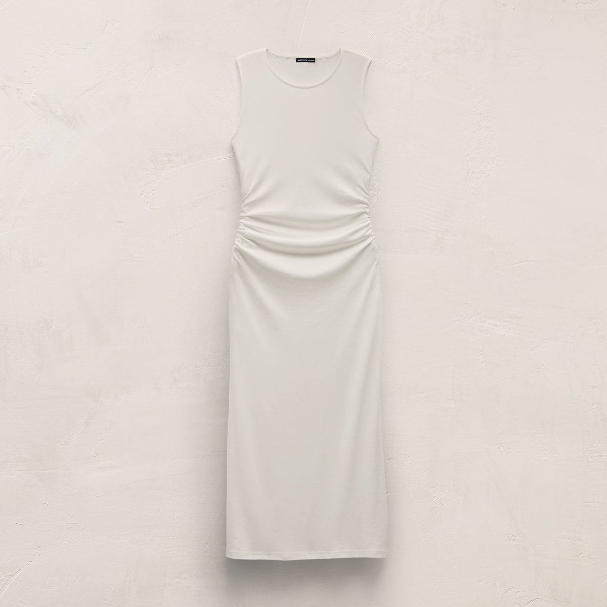 Shirred Waist Jersey Dress in Off White | James Perse Los Angeles