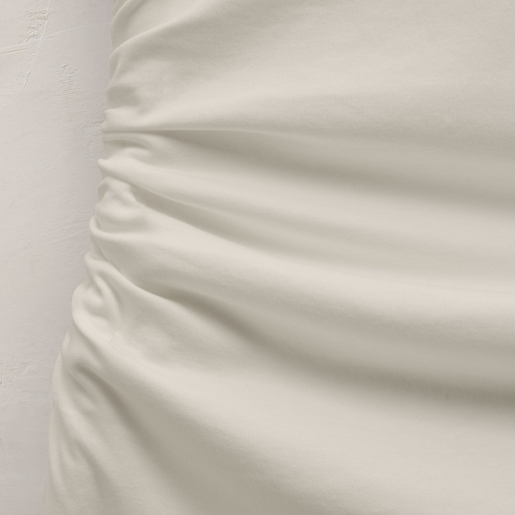 Shirred Waist Jersey Dress in Off White | James Perse Los Angeles