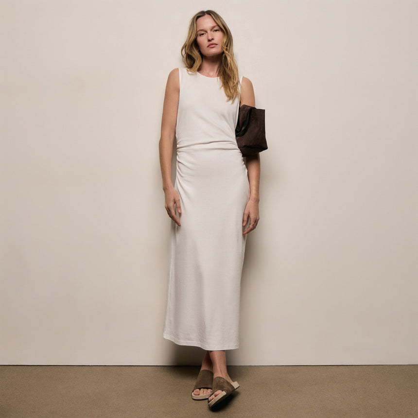 Cotton Jersey Tank Dress In Off White