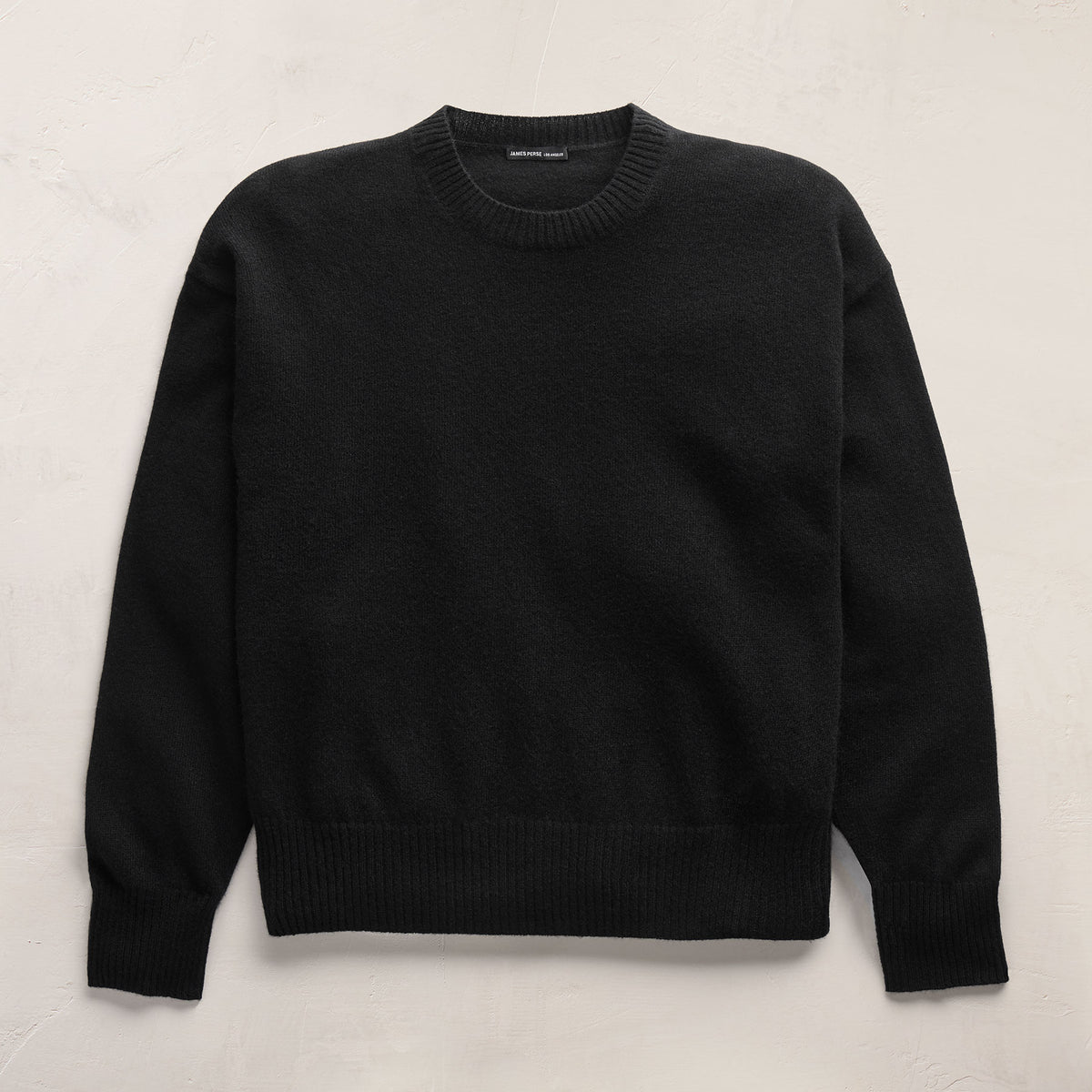Spun Cashmere Crew Neck in Black | James Perse Los Angeles