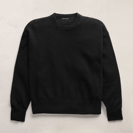 Spun Cashmere Crew Neck in Black | James Perse Los Angeles FLAT