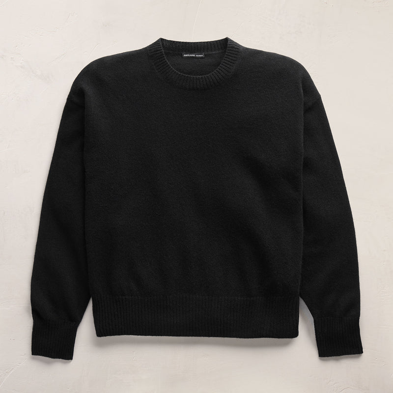 Spun Cashmere Crew Neck in Black | James Perse Los Angeles FLAT