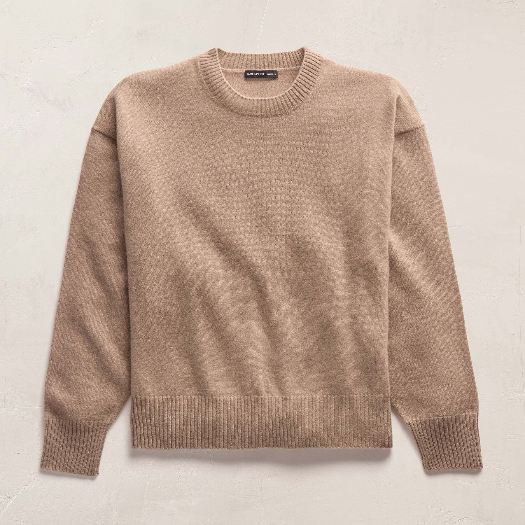 Spun Cashmere Crew Neck in Coffee | James Perse Los Angeles FLAT