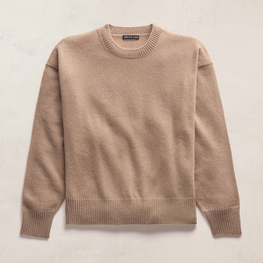 Spun Cashmere Crew Neck in Coffee | James Perse Los Angeles FLAT