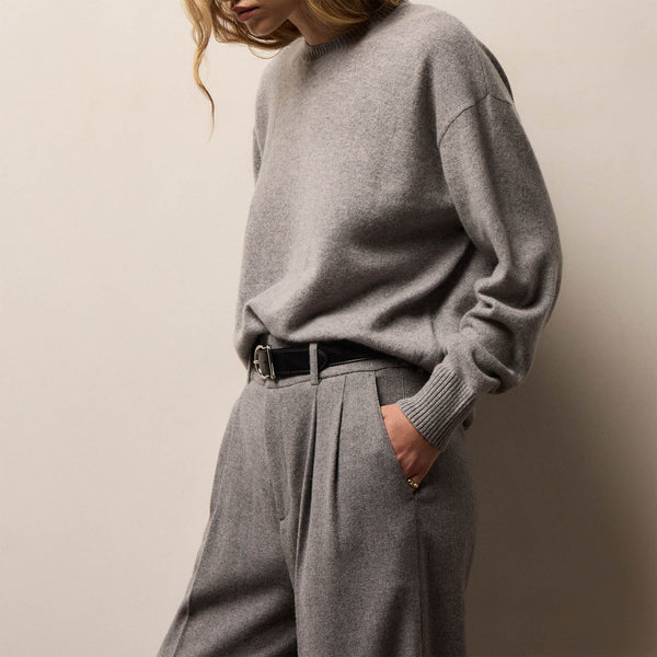 Spun Cashmere Crew Neck in Heather Grey | James Perse Los Angeles