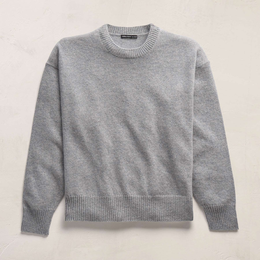 Spun Cashmere Crew Neck in Heather Grey | James Perse Los Angeles FLAT