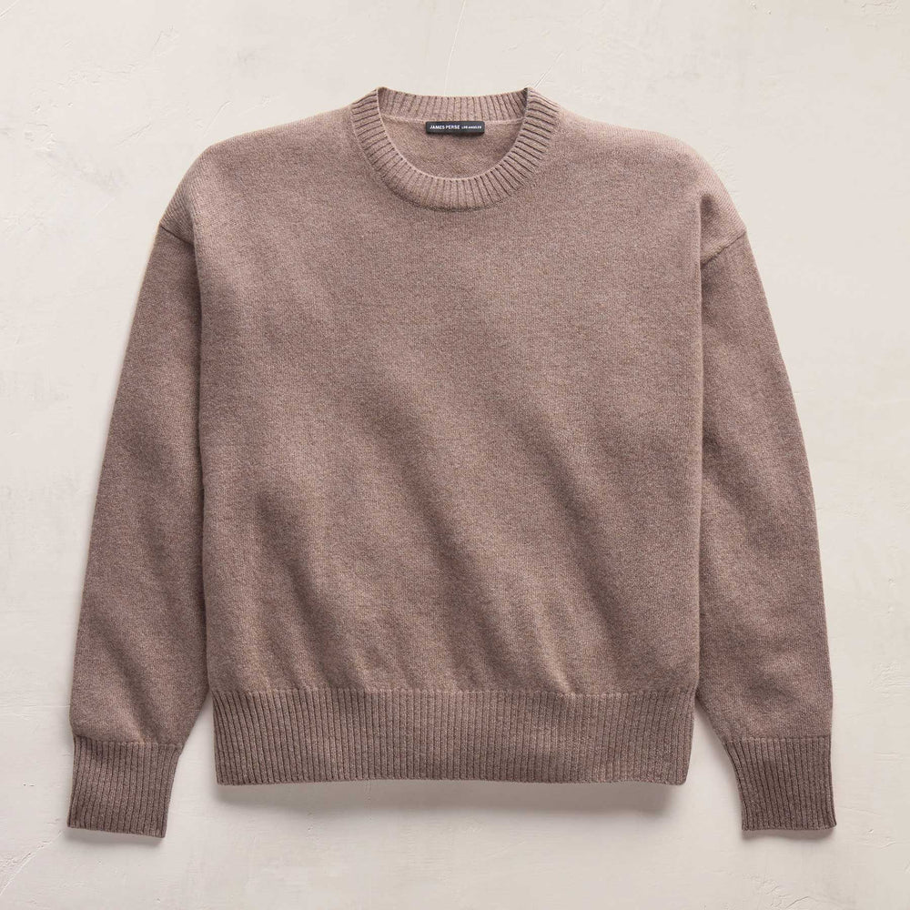 Spun Cashmere Crew Neck in Warm Brown | James Perse Los Angeles FLAT