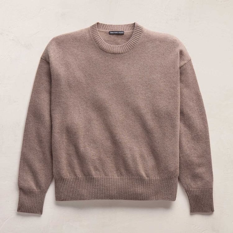 Spun Cashmere Crew Neck in Warm Brown | James Perse Los Angeles
