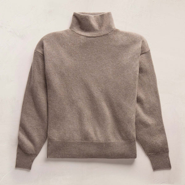 Spun Cashmere Funnel Neck in Warm Brown | James Perse Los Angeles