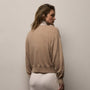 Italian Spun Cashmere Half Zip in Soft Beige/Stucco | James Perse Los Angeles