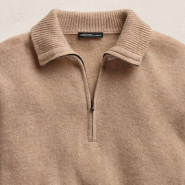 Italian Spun Cashmere Half Zip in Soft Beige/Stucco | James Perse Los Angeles