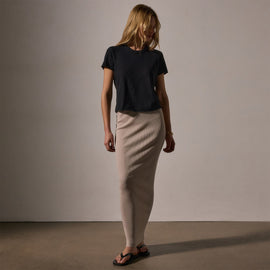 Slub Jersey Shrunken Tee in Black | James Perse Los Angeles