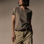 Slub Jersey Shrunken Tee in Concrete Pigment | James Perse Los Angeles / womens