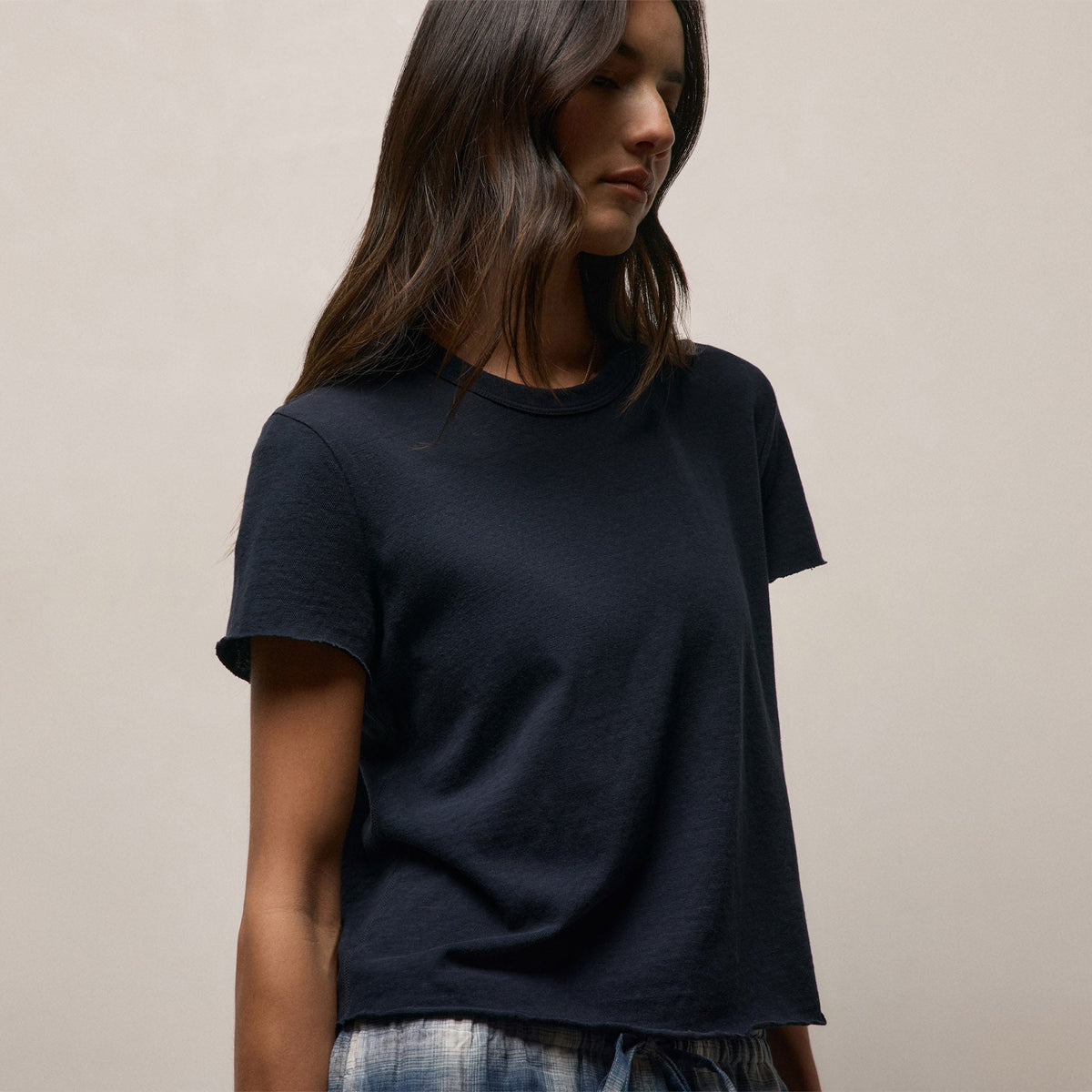 Slub Jersey Shrunken Tee in Classic Navy | James Perse Los Angeles