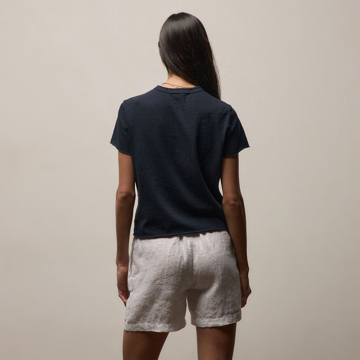 Slub Jersey Shrunken Tee in Classic Navy | James Perse Los Angeles