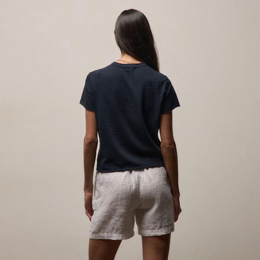 Slub Jersey Shrunken Tee in Classic Navy | James Perse Los Angeles