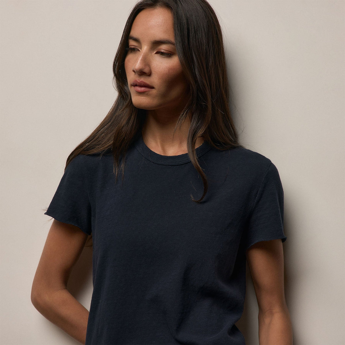 Slub Jersey Shrunken Tee in Classic Navy | James Perse Los Angeles