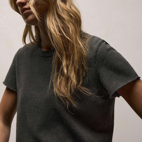 Slub Jersey Shrunken Tee in Hemlock Pigment | James Perse Los Angeles
