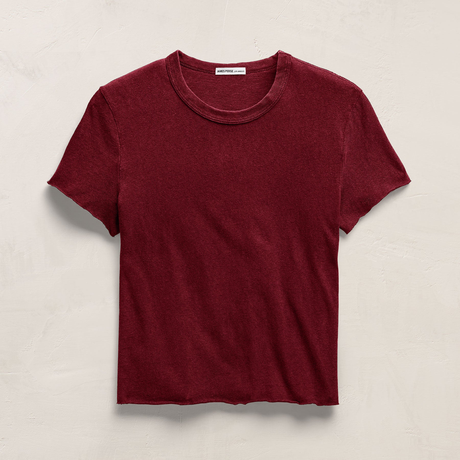 Slub Jersey Shrunken Tee In Heat Pigment | James Perse Los Angeles